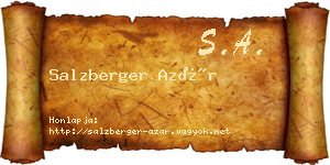 Salzberger Azár névjegykártya